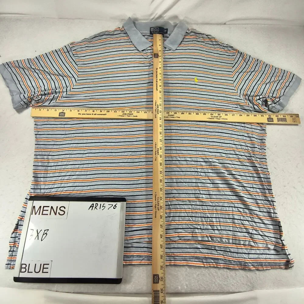 Polo Ralph Lauren Short Sleeve Collared Polo Shirt Mens Size 3XB Blue Orange